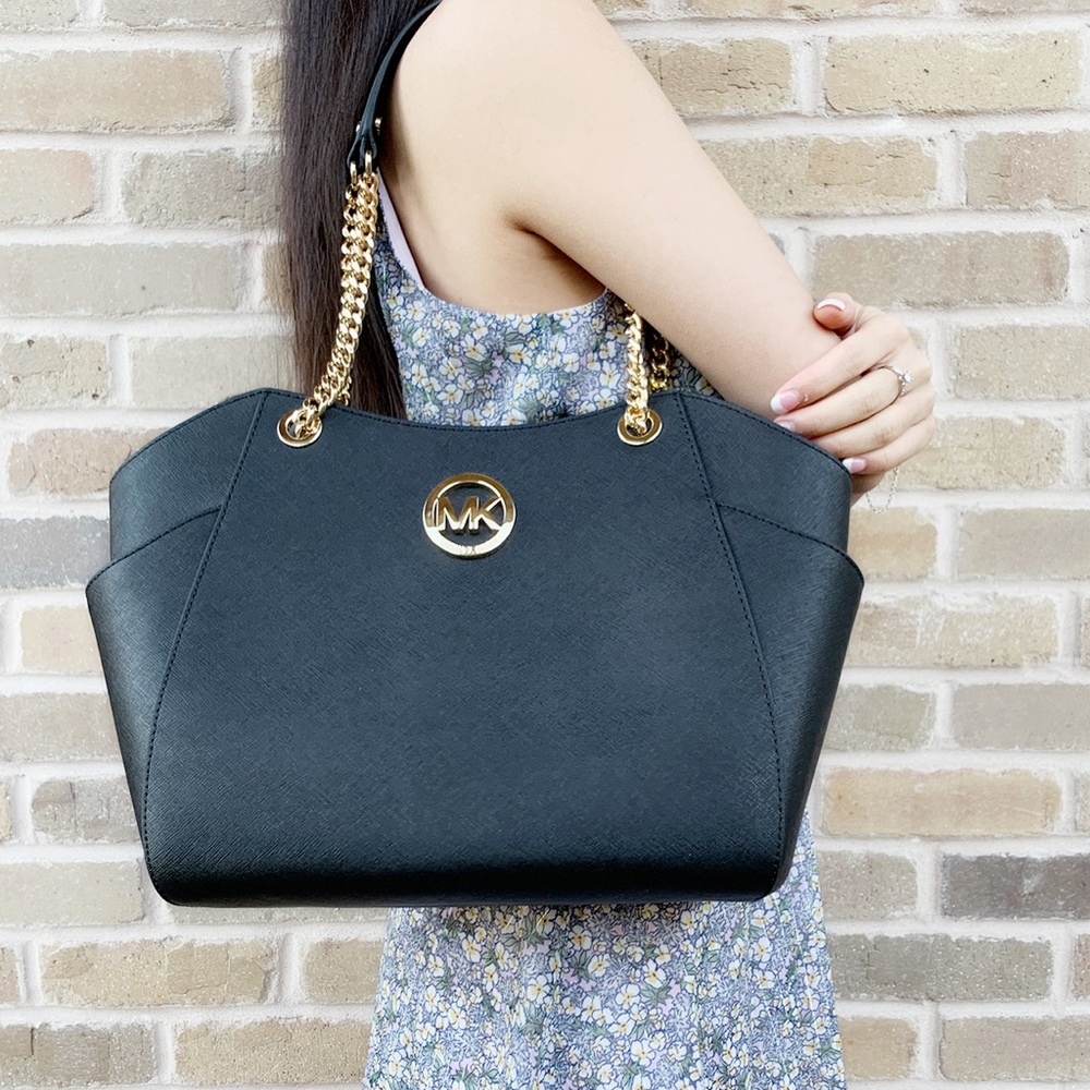 Michael Kors Large chain tote Black Wallet Bundle - Picture 7 of 8